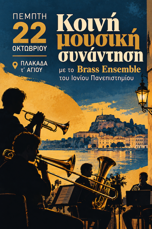 Συναυλία με το Brass Ensemble Ιονίου Πανεπιστημίου, 22/10/2026